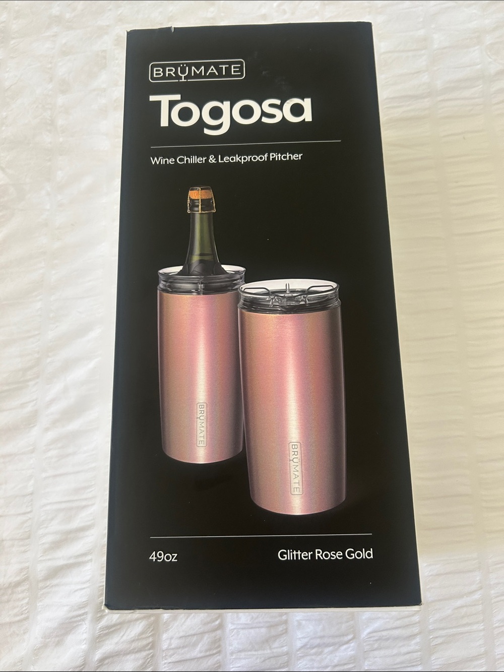 Togosa Wine Chiller & Leakproof Pitcher - Glitter Rose Gold
